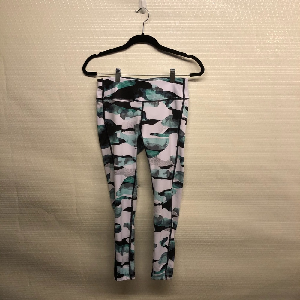Size Small Colorful Camo Leggings White, Mint and Black